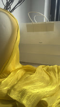 Load image into Gallery viewer, YELLOW-PLEATED CHIFFON PLEATED HIJAB