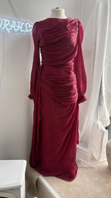 MIYA DRESS - BURGUNDY