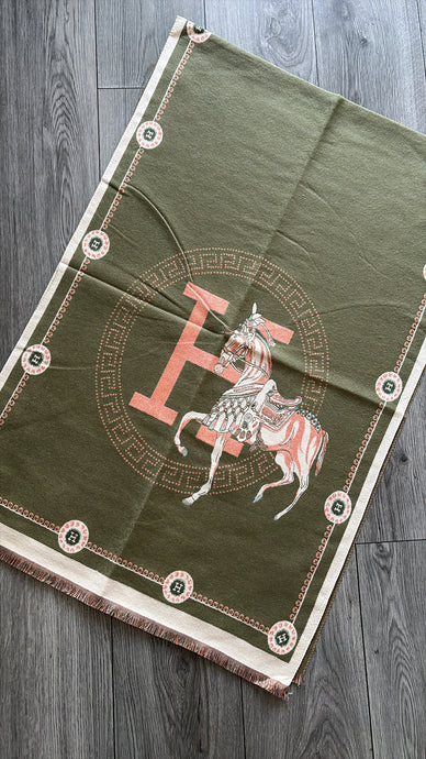 H SHAWL - KHAKI/BEIGE