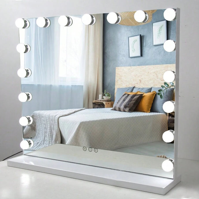 EMA - Large Hollywood Make-Up Table Mirror Vanity Lighted Mirror Dimmable 3 Color - 60cm