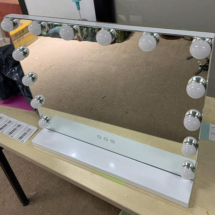 HARIM - Large Hollywood Make-Up Table Mirror Vanity Lighted Mirror Dimmable 3 Color - 50cm