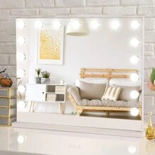 Load image into Gallery viewer, IMANI - Large Hollywood Makeup Mirror 17 LED Lights Dressing Dimmable Bulb - 70cm