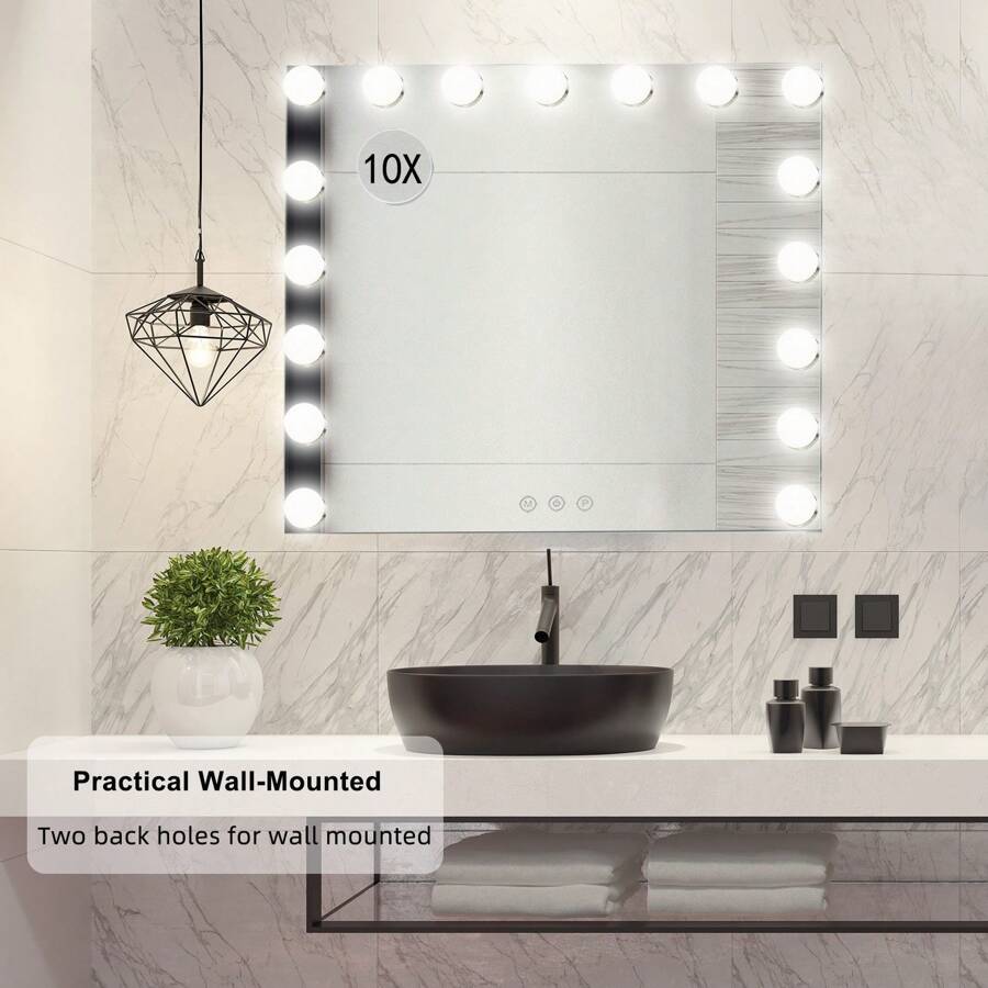 IMANI - Large Hollywood Makeup Mirror 17 LED Lights Dressing Dimmable Bulb - 70cm