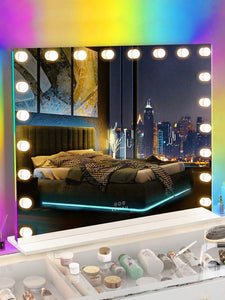 ARLA - Large Vanity Mirror With 20 Bulbs Lights  With Dimmable 3 Light Mode, White  Smart Touch 100cm