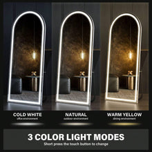 Load image into Gallery viewer, CICI - Full Length Mirror With LED Lights, LED Floor Mirror, Arched Lighted Mirror - 165cm