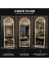 Load image into Gallery viewer, CICI - Full Length Mirror With LED Lights, LED Floor Mirror, Arched Lighted Mirror - 165cm