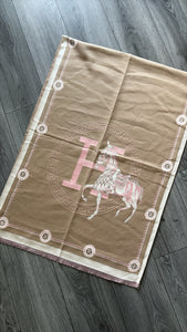 H SHAWL - BEIGE/PINK/CREAM