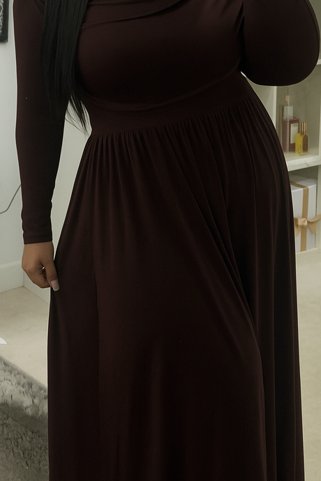 LARAH DRESS - BROWN