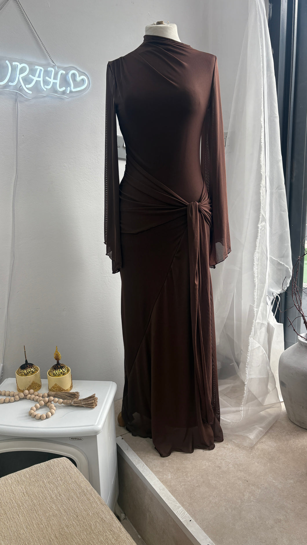 MIAN DRESS - BROWN