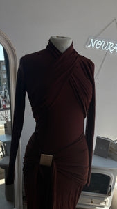 MEERA WRAP DRESS - CHOCOLATE