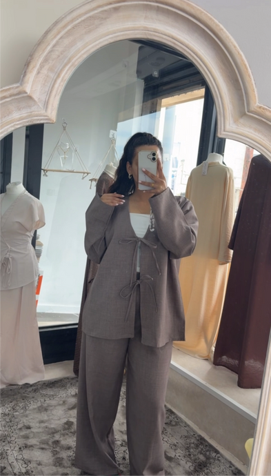 BOW CO ORD - MOCHA