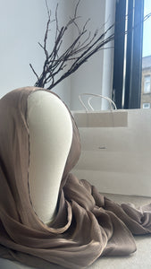 BRONZE-PLEATED CHIFFON HIJAB
