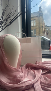 BABY PINK-PLEATED CHIFFON HIJAB