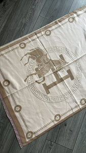 H SHAWL - BEIGE/PINK/CREAM