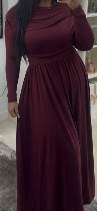 LARAH DRESS - BURGANDY