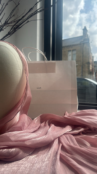 BABY PINK-PLEATED CHIFFON HIJAB