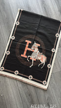Load image into Gallery viewer, H SHAWL BLACK/ORANGE/BEIGE